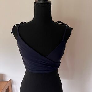 J. CREW Navy Blue Wrap Bikini Top - S